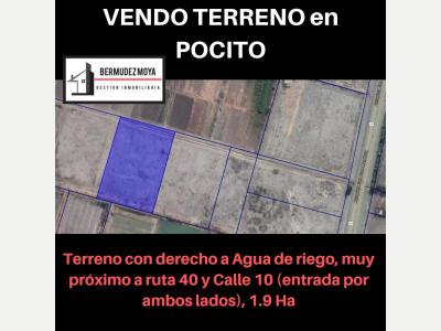 Terrenos Venta San Juan Vendo Terreno En Pocito 1,9 Ha Calle 10 Y Rn 40